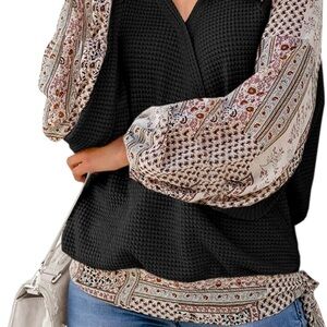 Bohemian Black and Cream Blouse